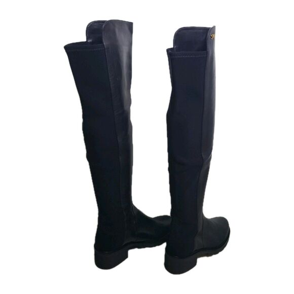 STUART WEITZMAN BOOTS 5050 ALINA CITY Over THE Knee Leather Black size 8.5 NEW - Picture 6 of 12